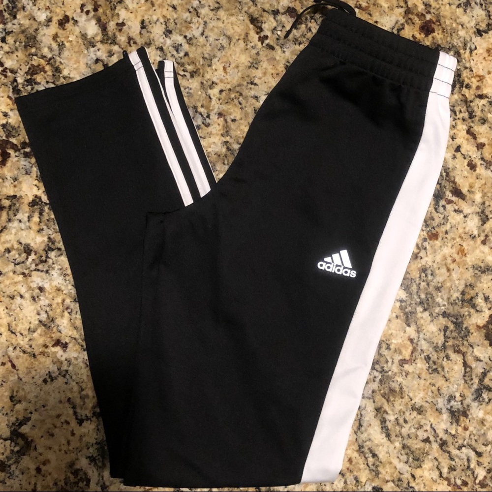 Adidas joggers.  Youth Large.  Zipper bottom